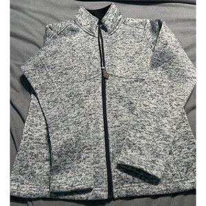Knoss Inspire Women’s Full Zip Sweater Fleece Jacket Size S Light Gray EUC